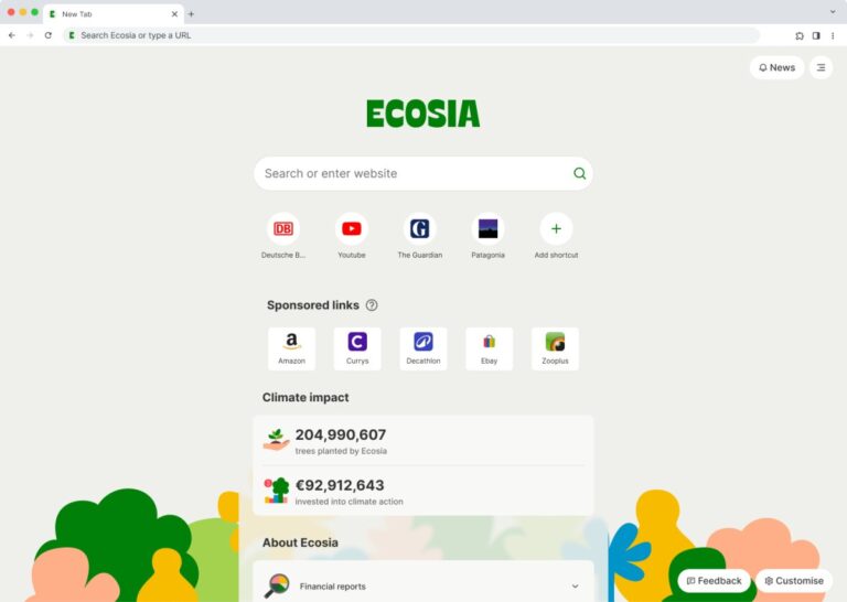 'Ethical' search engine Ecosia launches cross-platform browser, starts an affiliate link program