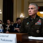 Commander of the US Cyber Command Army General Paul Nakasone prepares to testify at a House Select Committee on the Chinese Communist Party