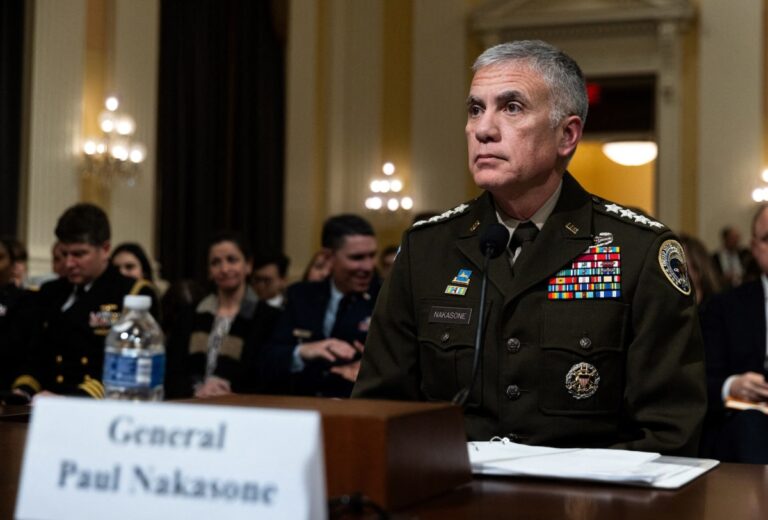 Commander of the US Cyber Command Army General Paul Nakasone prepares to testify at a House Select Committee on the Chinese Communist Party