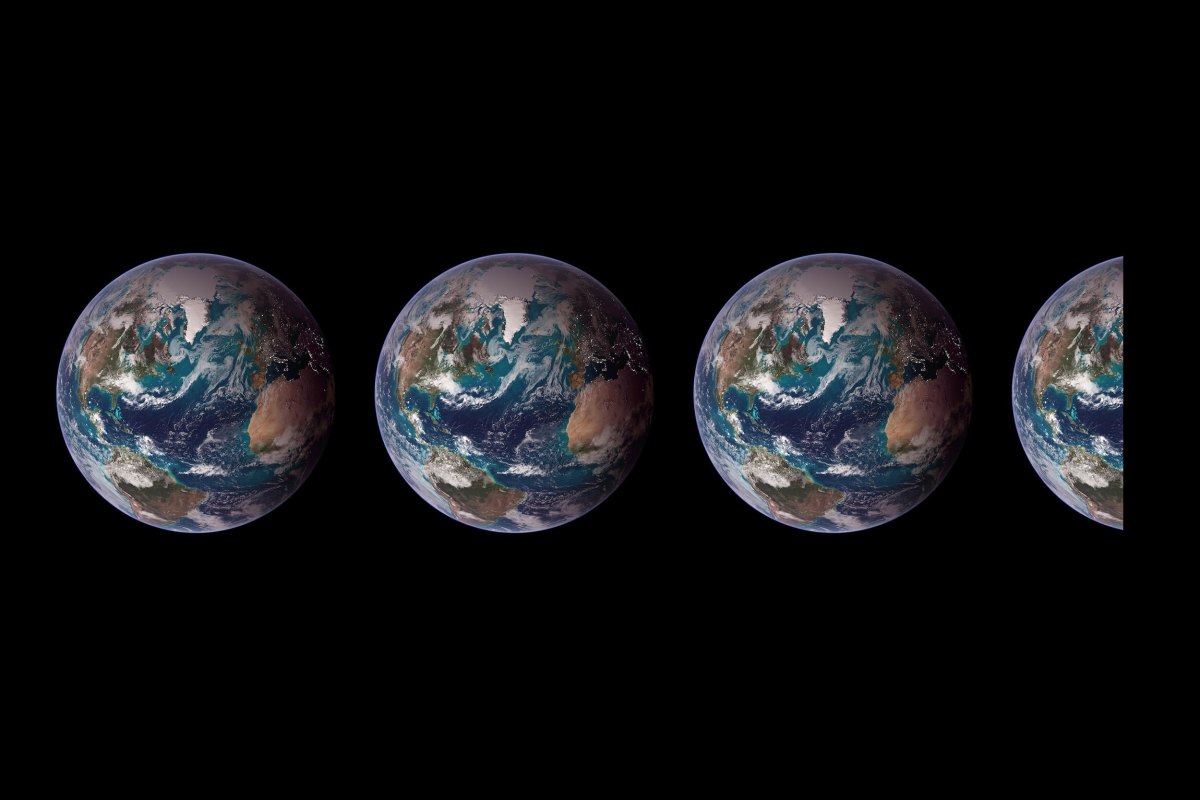 A visualization of three and a half Earths.
